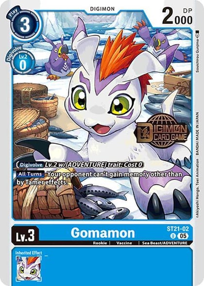 Gomamon, Starter Deck 21: Hero of Hope Release Event Cards ST21-02 U