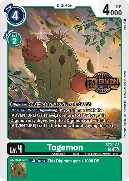 Togemon, Starter Deck 21: Hero of Hope Release Event Cards ST21-08 C