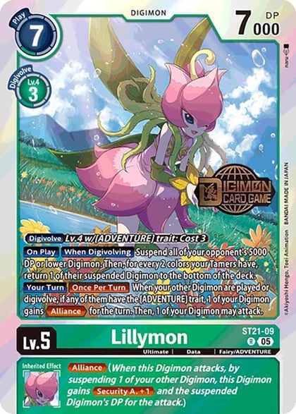 Lillymon, Starter Deck 21: Hero of Hope Release Event Cards ST21-09 R