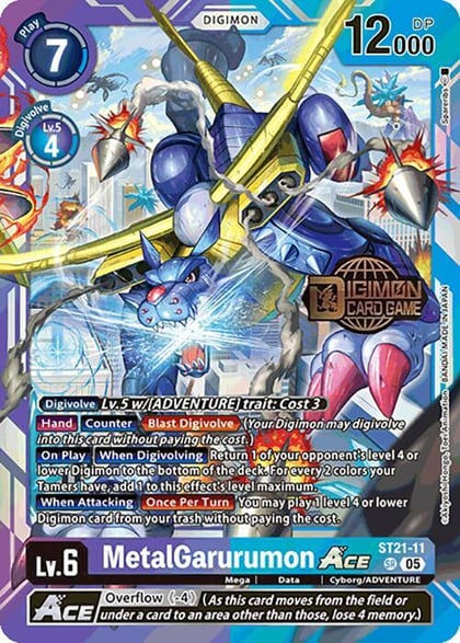 MetalGarurumon ACE, Starter Deck 21: Hero of Hope Release Event Cards ST21-11 SR