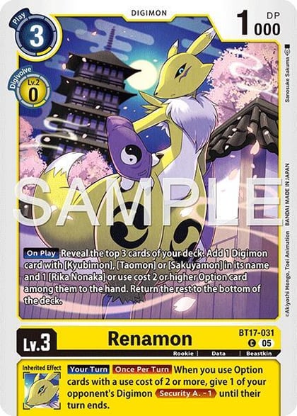 Renamon (BT17-031) (Alternate Art), Starter Deck 22: Amethyst Mandala Advanced Deck Set BT17-031 C