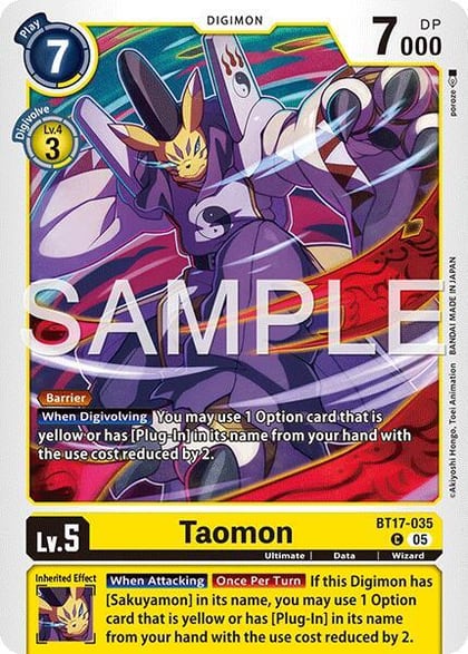 Taomon (BT17-035) (Alternate Art), Starter Deck 22: Amethyst Mandala Advanced Deck Set BT17-035 C