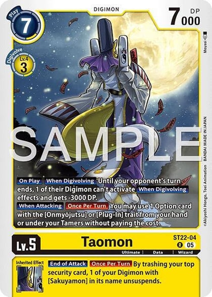 Taomon, Starter Deck 22: Amethyst Mandala Advanced Deck Set ST22-04 R