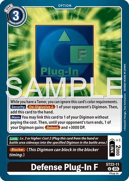 Defense Plug-In F, Starter Deck 22: Amethyst Mandala Advanced Deck Set ST22-11 U