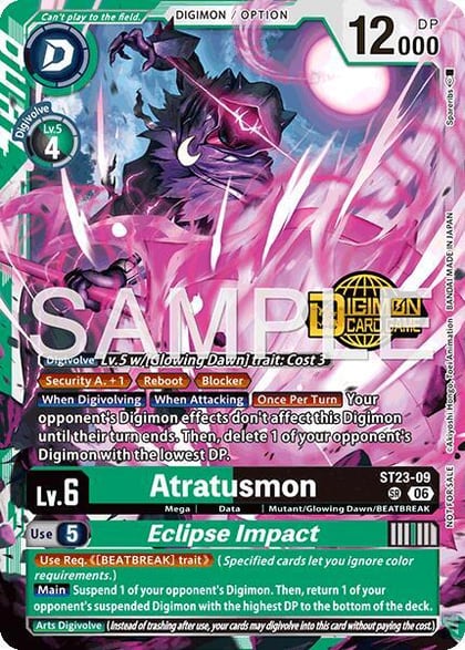 Atratusmon // Eclipse Impact (Welcome Tamers Pack Vol.2), Starter Deck 23: Beatbreak Release Event Cards ST23-09 SR