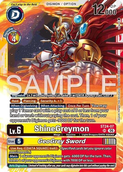 ShineGreymon // GeoGrey Sword, Starter Deck 24: Data Squad ST24-07 SR
