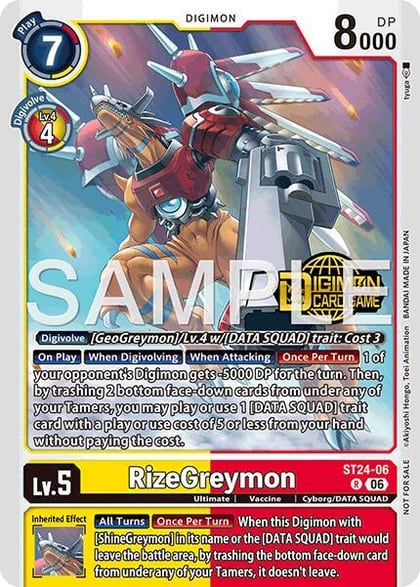 RizeGreymon (Welcome Tamers Pack Vol.2), Starter Deck 24: Data Squad Release Event Cards ST24-06 R