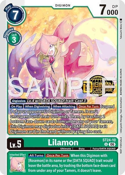 Lilamon (Welcome Tamers Pack Vol.2), Starter Deck 24: Data Squad Release Event Cards ST24-10 U