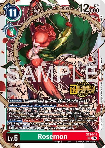 Rosemon (Welcome Tamers Pack Vol.2), Starter Deck 24: Data Squad Release Event Cards ST24-11 SR