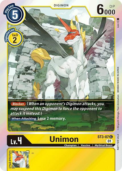 Unimon - ST3-07 (Official Tournament Pack Vol.4), Starter Deck 03: Heaven's Yellow ST3-07 C