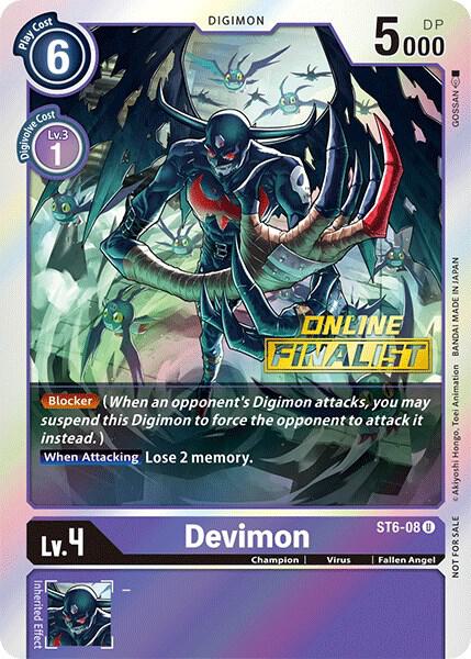 Devimon - ST6-08 (2021 Championship Online Regional) [Online Finalist], Starter Deck 06: Venomous Violet ST6-08 U