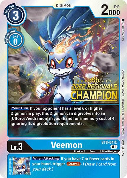 Veemon (2022 Championship Online Regional) [Online Champion], Starter Deck 08: Ulforce Veedramon ST8-04 SR