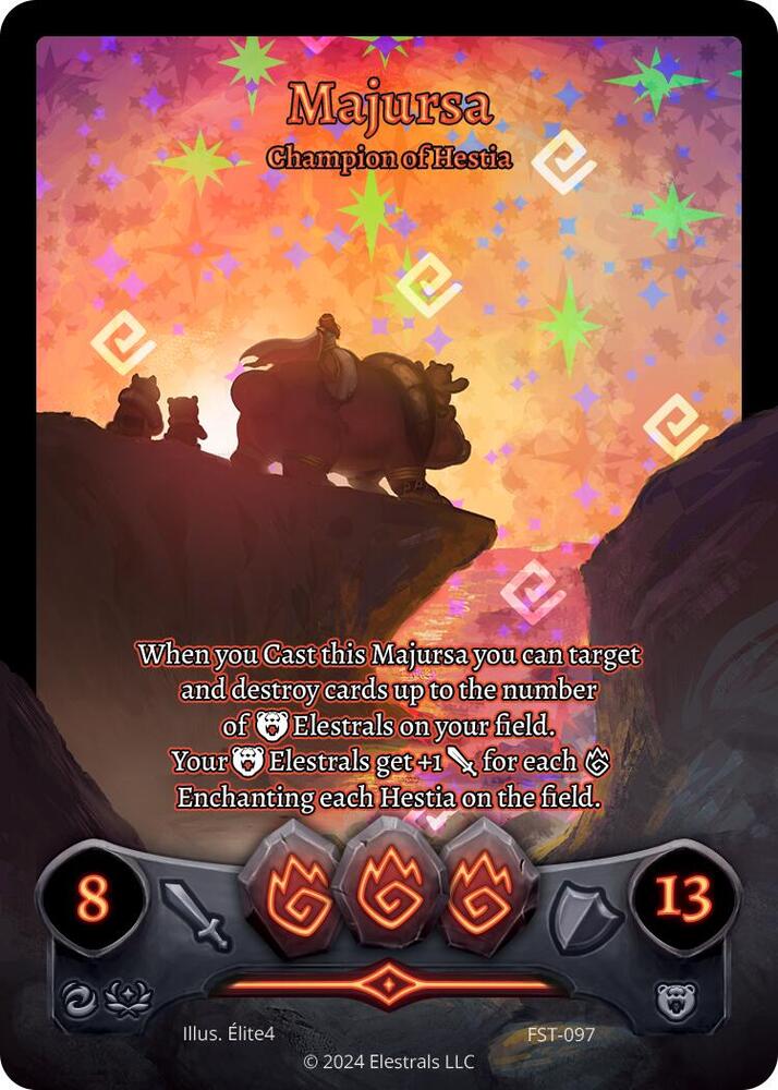 Majursa - Champion of Hestia (Full Art), Divine Champions: Firestorm FST-097