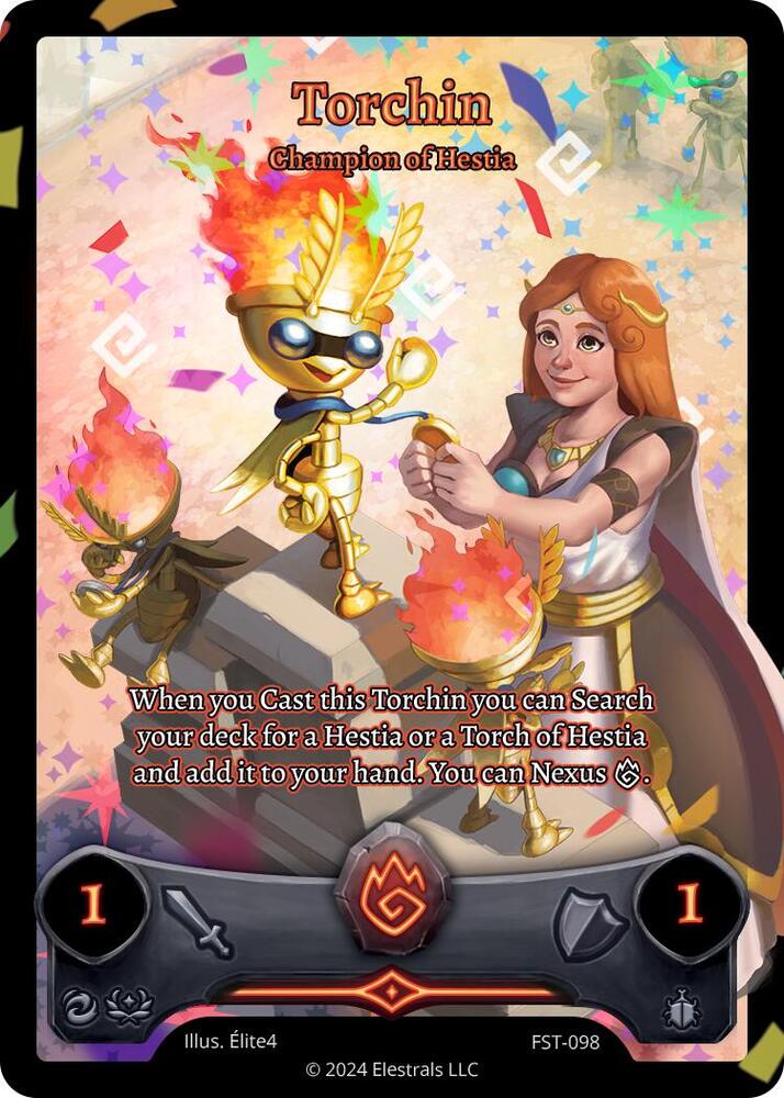 Torchin - Champion of Hestia (Full Art), Divine Champions: Firestorm FST-098