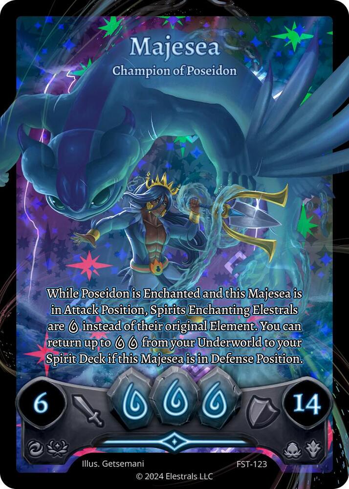 Majesea - Champion of Poseidon (Box Topper), Divine Champions: Firestorm FST-123