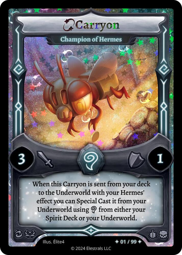 Carryon - Champion of Hermes (Serialized), Divine Champions: Firestorm Starter Decks /99