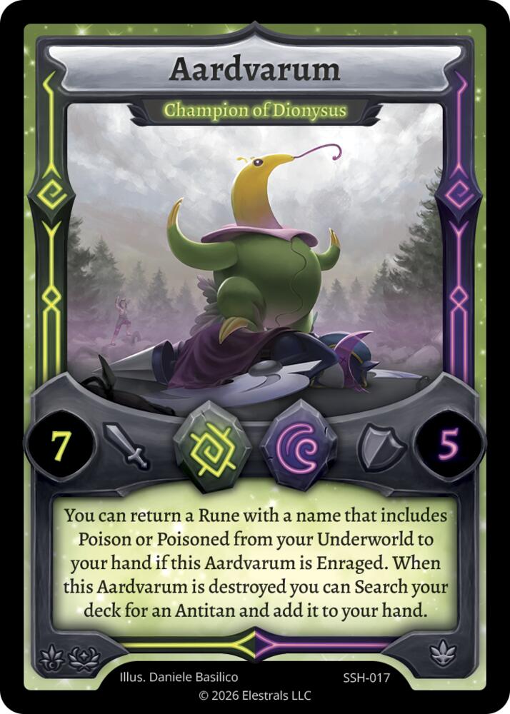 Aardvarum - Champion of Dionysus, Divine Champions: Snowshade SSH-017