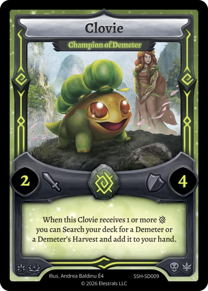 Clovie - Champion of Demeter, Divine Champions: Snowshade Starter Decks SSH-SD009