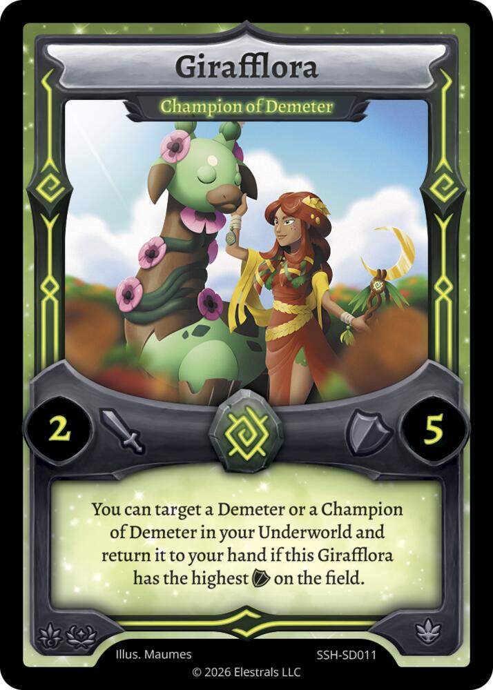 Girafflora - Champion of Demeter, Divine Champions: Snowshade Starter Decks SSH-SD011