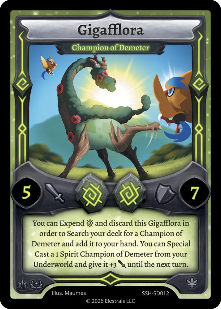 Gigafflora - Champion of Demeter, Divine Champions: Snowshade Starter Decks SSH-SD012