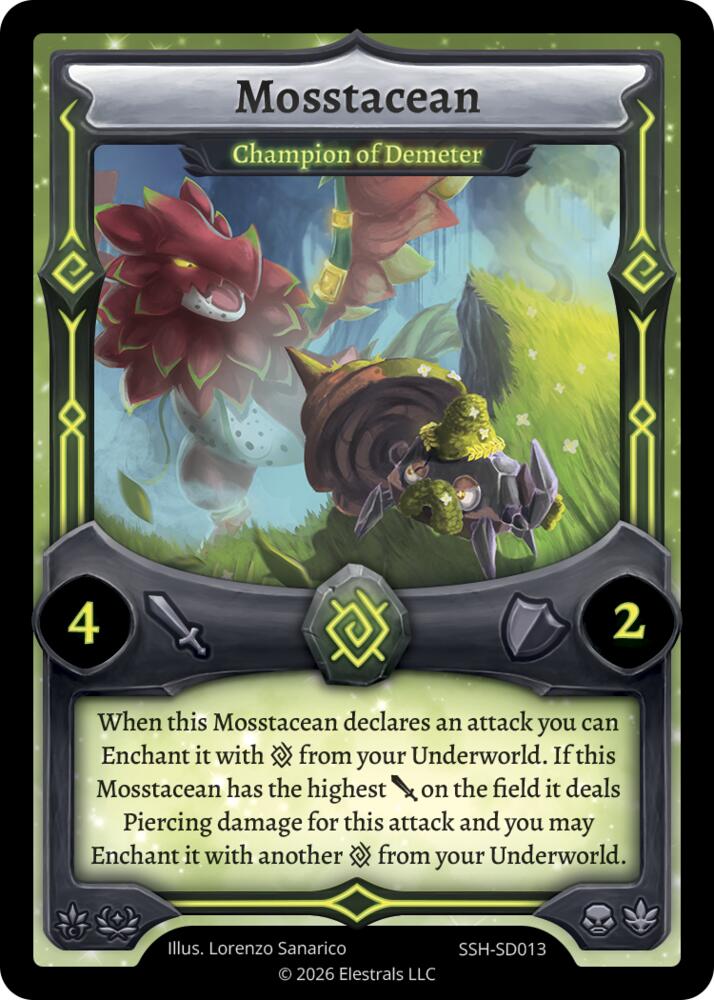 Mosstacean - Champion of Demeter, Divine Champions: Snowshade Starter Decks SSH-SD013