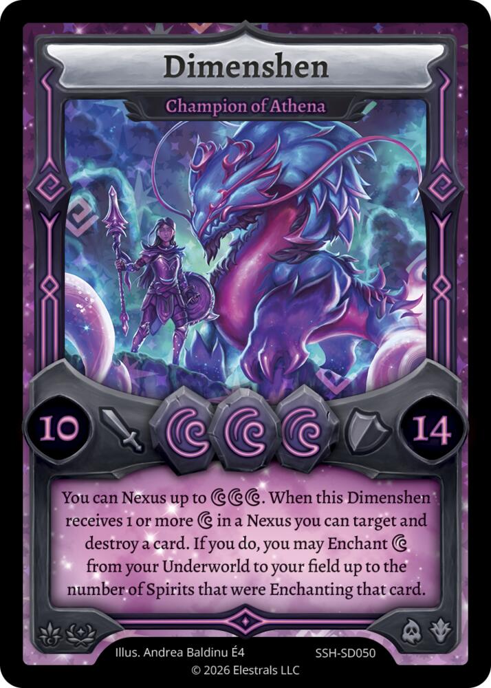 Dimenshen - Champion of Athena, Divine Champions: Snowshade Starter Decks SSH-SD050
