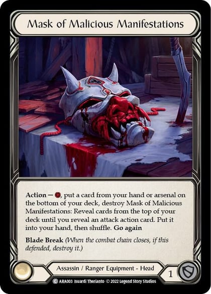 Mask of Malicious Manifestations, Blitz Deck: Outsiders - Arakni ARA003