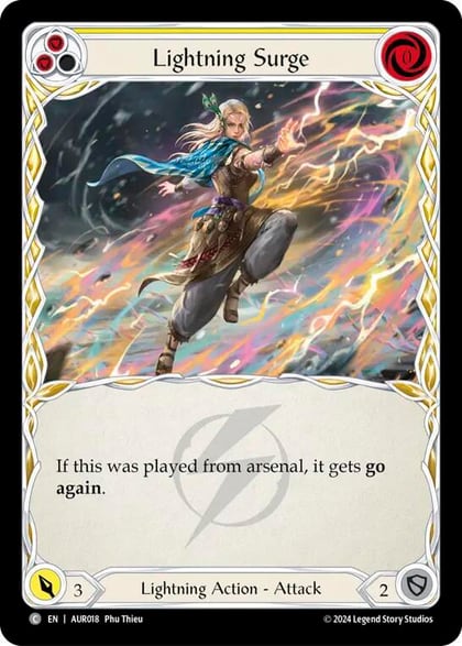 Lightning Surge (Yellow), 1st Strike AUR018