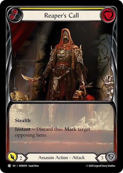 Reaper's Call (Yellow) (Extended Art), Blitz Deck: The Hunted - Arakni, Web of Deceit WOD019