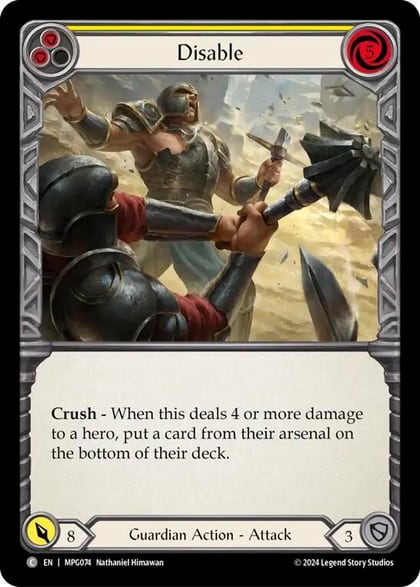 Disable (Yellow), Mastery Pack Guardian MPG074