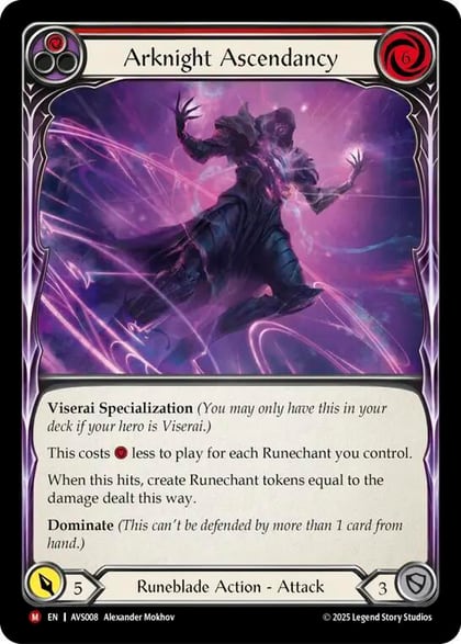 Arknight Ascendancy (Red), Armory Deck: Legends Viserai AVS008