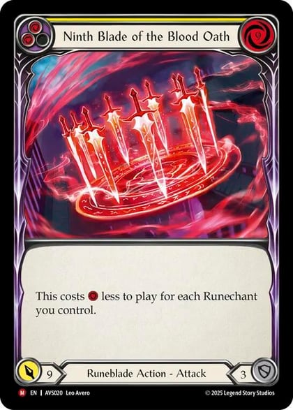 Ninth Blade of the Blood Oath (Yellow), Armory Deck: Legends Viserai AVS020