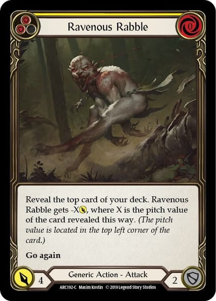 Ravenous Rabble (Yellow), Arcane Rising ARC192
