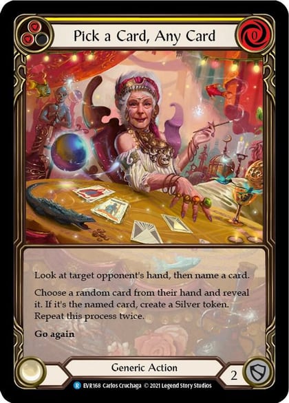 Pick a Card, Any Card (Yellow) (Extended Art), Everfest EVR168