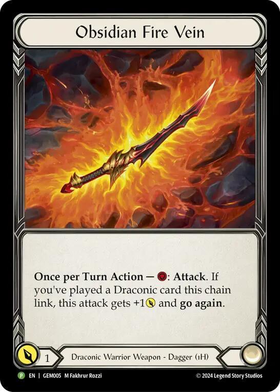 Obsidian Fire Vein - GEM005, GEM Pack 1 GEM005
