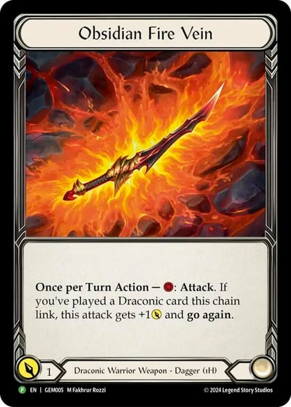Obsidian Fire Vein - GEM005, GEM Pack 1 GEM005