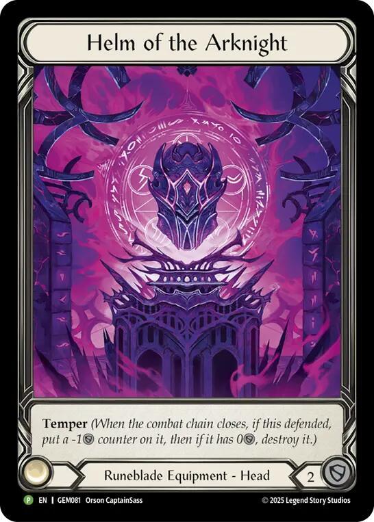 Helm of the Arknight, GEM Pack 3 GEM081