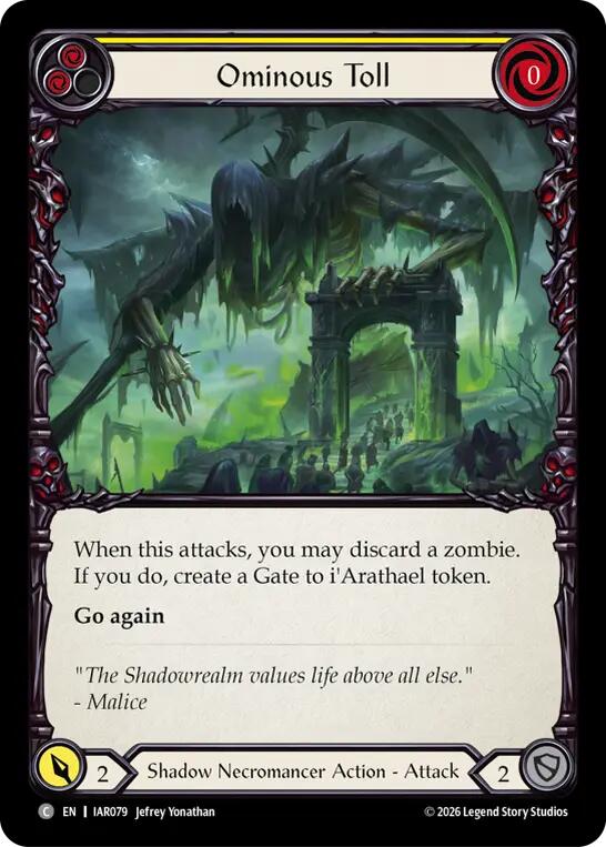 Ominous Toll (Yellow), Usurp the Shadow Throne IAR079