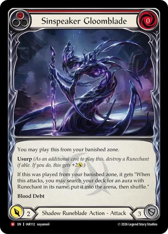 Sinspeaker Gloomblade (Red), Usurp the Shadow Throne IAR112