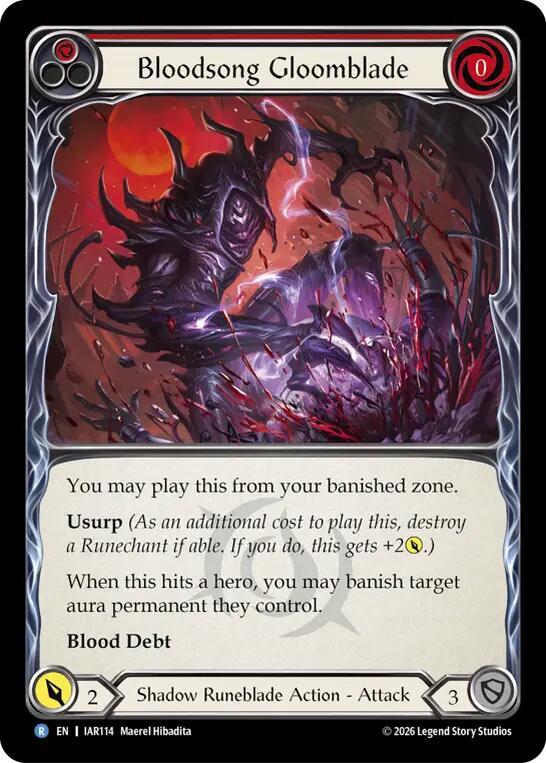 Bloodsong Gloomblade, Usurp the Shadow Throne IAR114