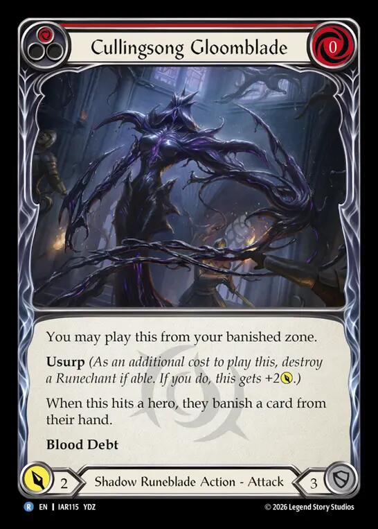 Cullingsong Gloomblade, Usurp the Shadow Throne IAR115