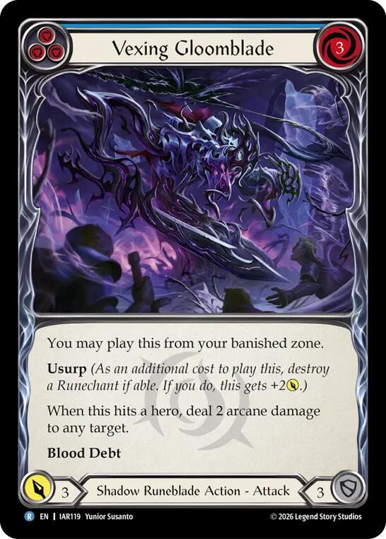 Vexing Gloomblade (Blue), Usurp the Shadow Throne IAR119
