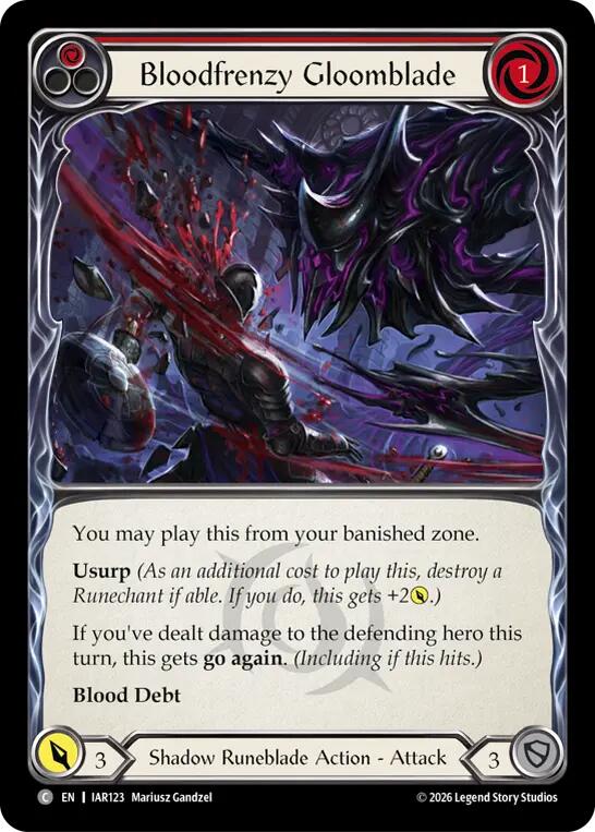 Bloodfrenzy Gloomblade (Red), Usurp the Shadow Throne IAR123