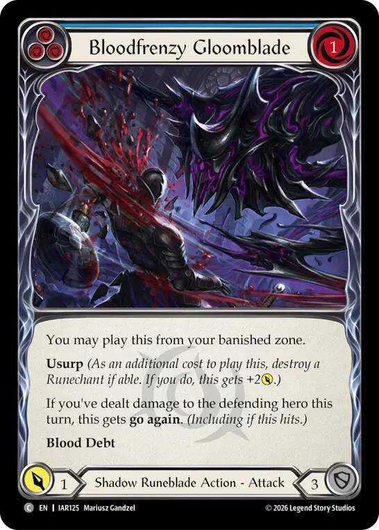 Bloodfrenzy Gloomblade (Blue), Usurp the Shadow Throne IAR125