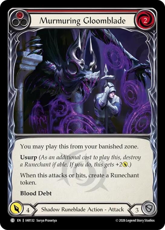 Murmuring Gloomblade (Red), Usurp the Shadow Throne IAR132