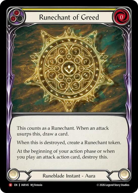 Runechant of Greed (Yellow), Usurp the Shadow Throne IAR145
