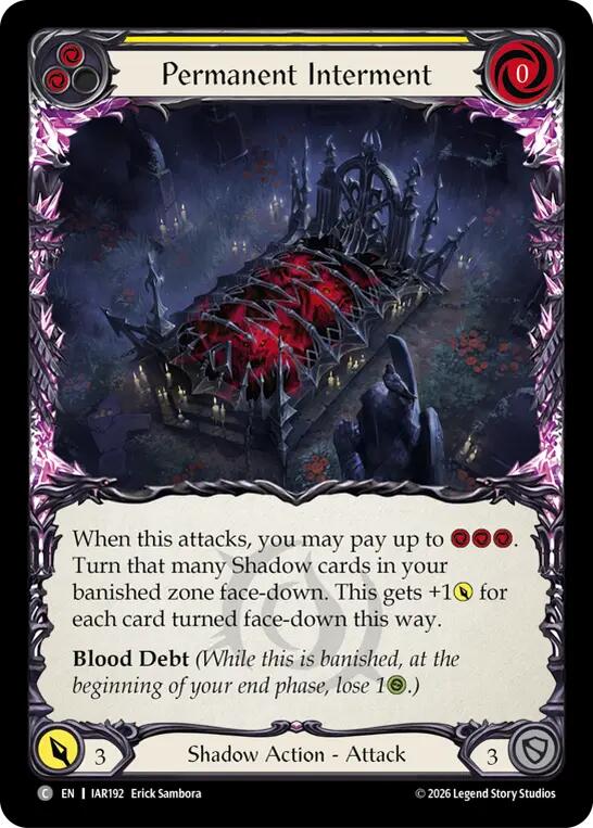 Permanent Interment (Yellow), Usurp the Shadow Throne IAR192