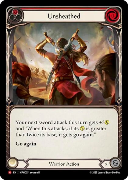 Unsheathed (Red), Mastery Pack Warrior MPW035