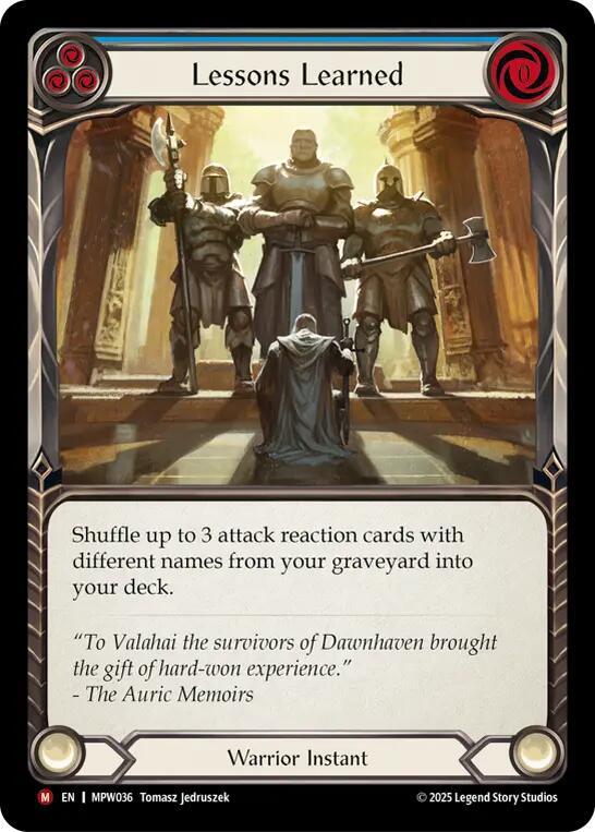 Lessons Learned (Blue), Mastery Pack Warrior MPW036