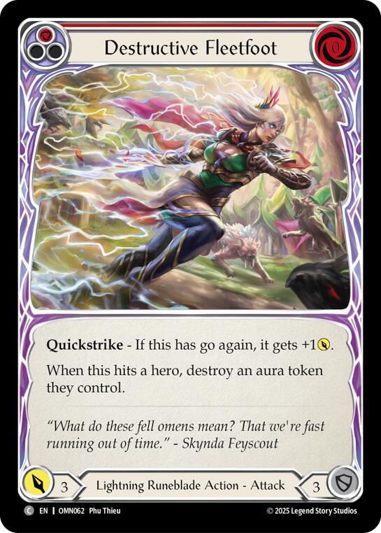 Destructive Fleetfoot (Red), Omens of the Third Age OMN062